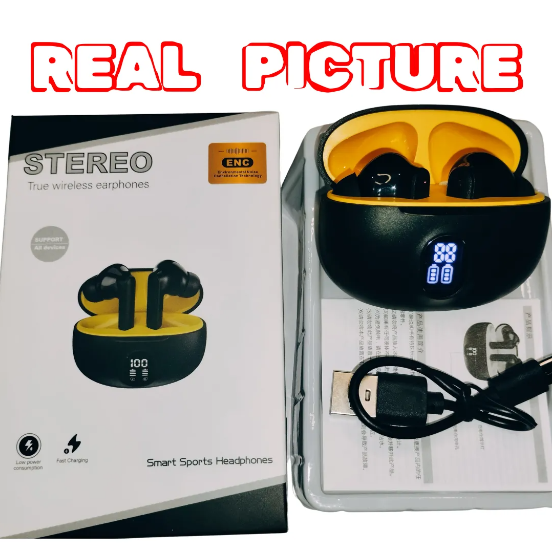 Smart Auraโข Wireless Earbuds โ Bluetooth 5.3, Noise Cancellation & LED Display