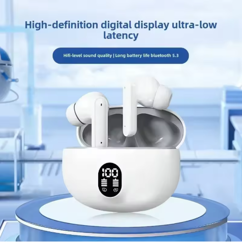 Smart Auraโข Wireless Earbuds โ Bluetooth 5.3, Noise Cancellation & LED Display