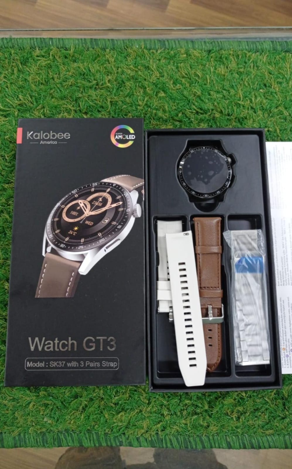 Kalobee GT3 Smart Watch – 3 Straps | AMOLED Display | Bluetooth Calling