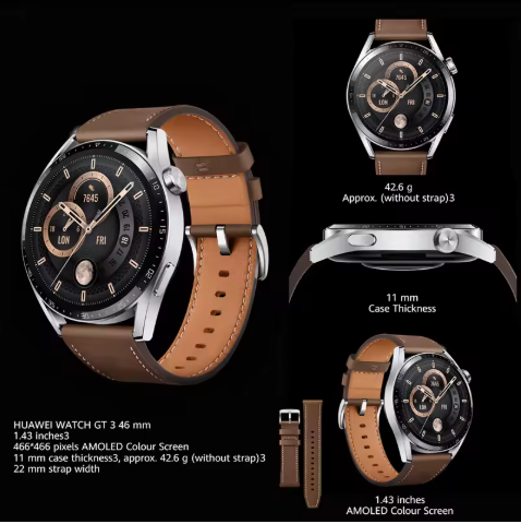 Kalobee GT3 Smart Watch – 3 Straps | AMOLED Display | Bluetooth Calling